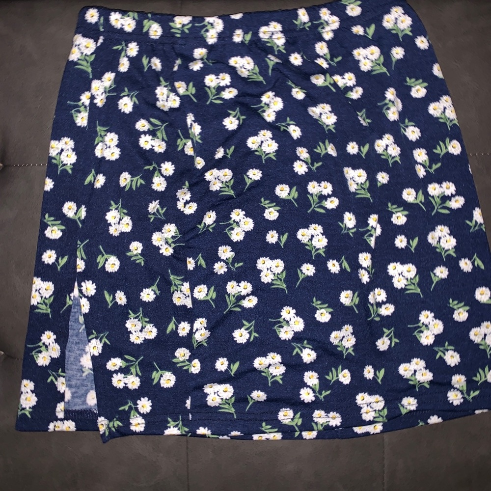Blue floral skirt